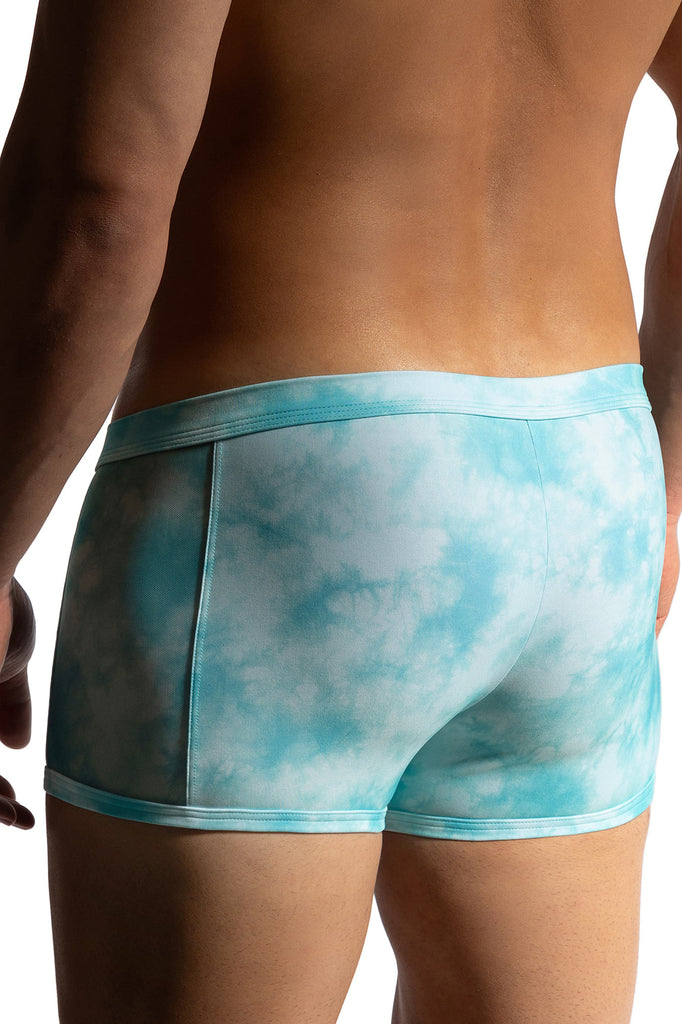 Manstore Micro Pants M2472 aus Microfaser und Netz in türkisener Batik-Optik