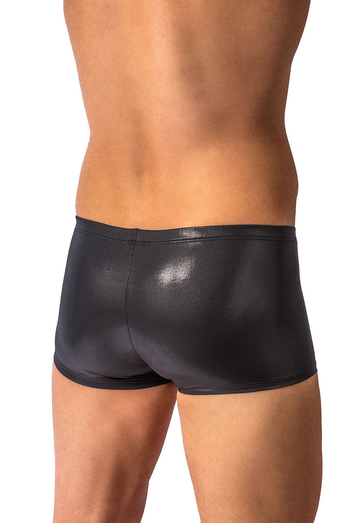 Manstore Micro Pants M2614 mit satinierter Oberfläche in Lederoptik in Schwarz