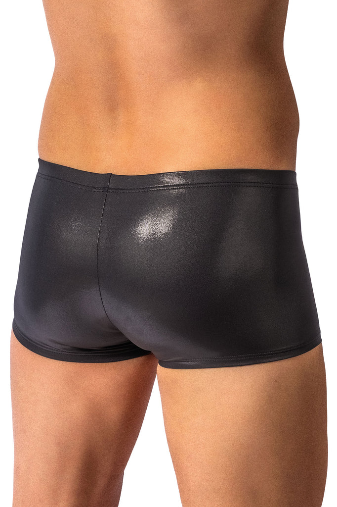 Manstore Micro Pants M2614 mit satinierter Oberfläche in Lederoptik in Schwarz