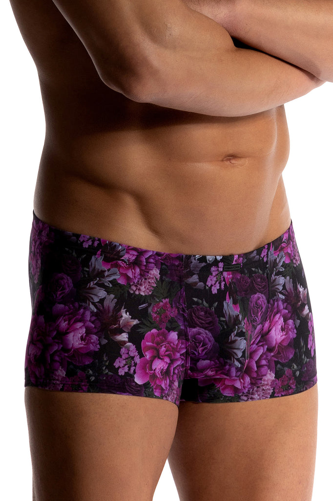 Manstore Micro Pants M800 aus leichter Microfaser in Schwarz mit Rosendruck