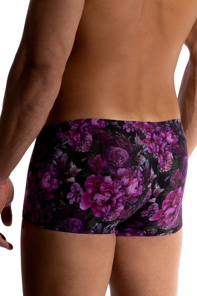Manstore Micro Pants M800 aus leichter Microfaser in Schwarz mit Rosendruck