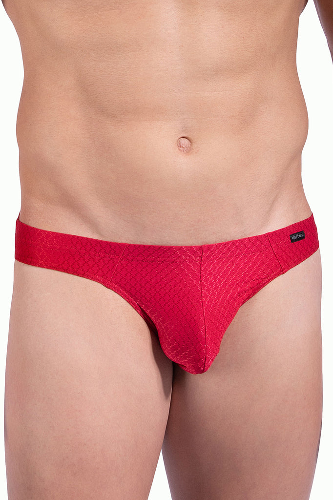 Olaf Benz Brazilbrief RED2312 in Rot aus Microfaser mit ornamentaler Webstruktur