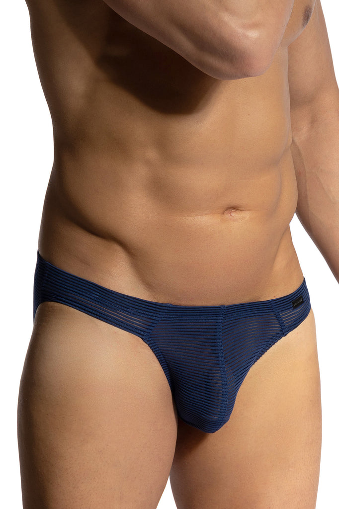 Olaf Benz Brazilbrief RED2462 aus halbtransparenter Microfaser mit Streifenstruktur in Night-Blau