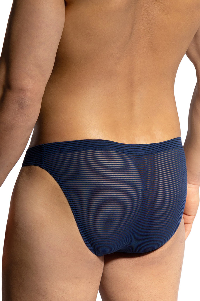 Olaf Benz Brazilbrief RED2462 aus halbtransparenter Microfaser mit Streifenstruktur in Night-Blau