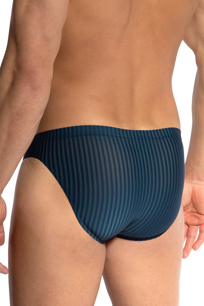 Olaf Benz Brazilbrief RED2504 aus Microfaser in blau/grüner Streifenoptik