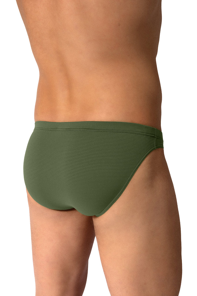 Olaf Benz Brazilbrief RED2600 aus Microfaser mit Ringelstruktur in Oliv