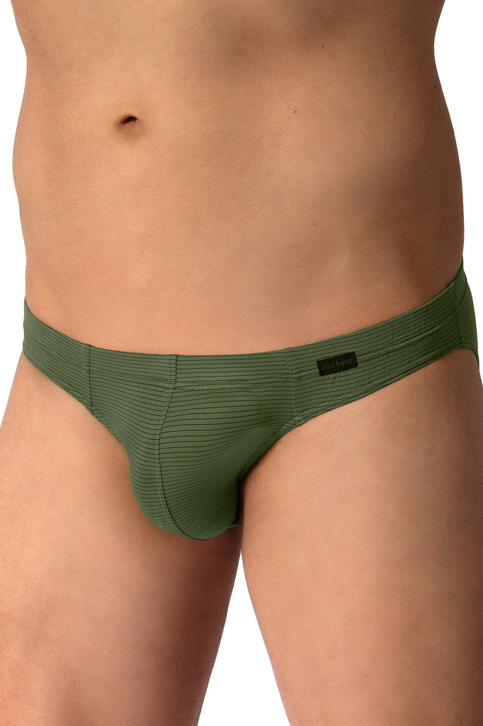 Olaf Benz Brazilbrief RED2600 aus Microfaser mit Ringelstruktur in Oliv