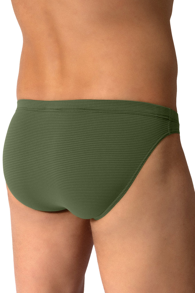 Olaf Benz Brazilbrief RED2600 aus Microfaser mit Ringelstruktur in Oliv