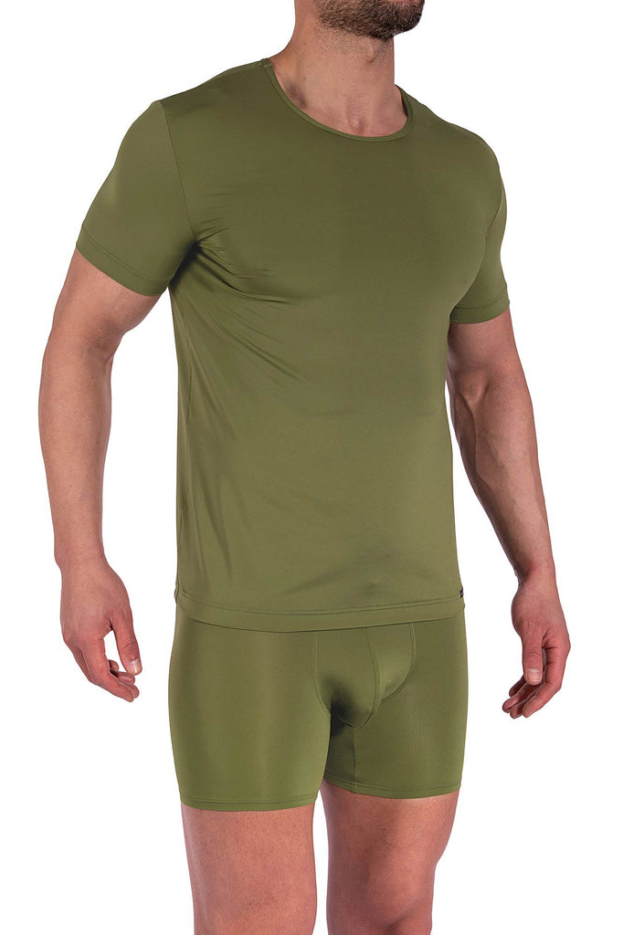 Olaf Benz Mastershirt RED2363 aus seidiger Microfaser in Grün