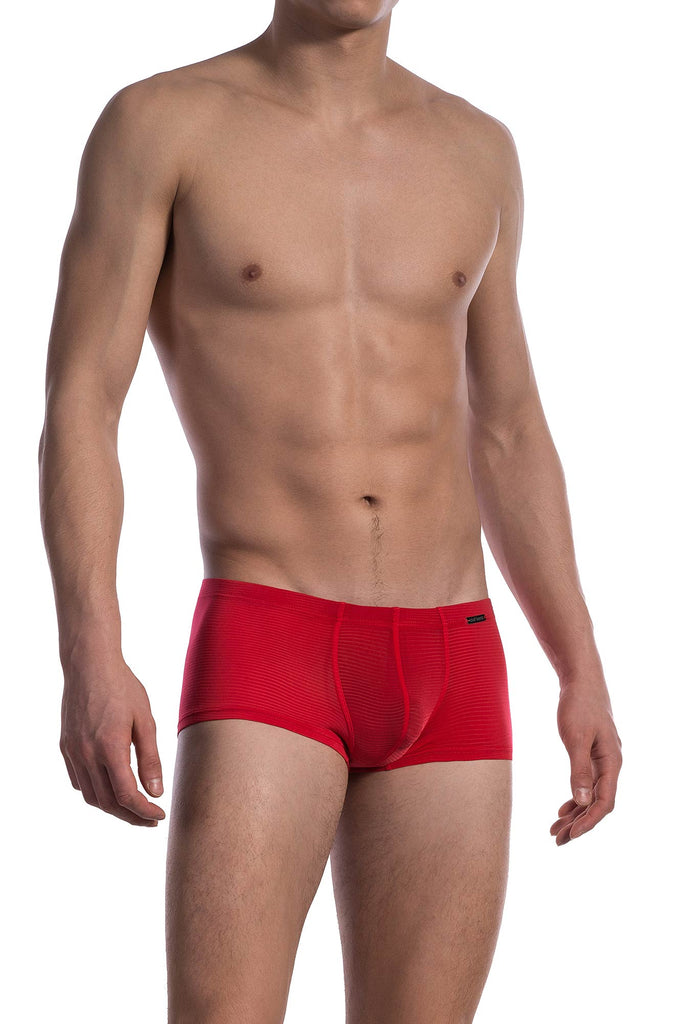 Olafe Benz Minipants RED1201 aus roter Microfaser mit Ringelstruktur