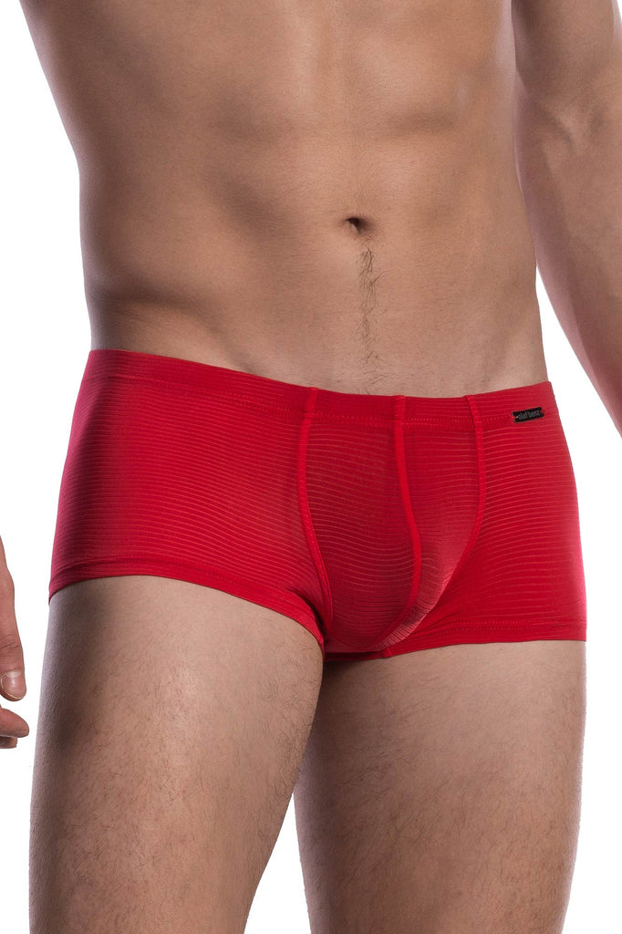Olafe Benz Minipants RED1201 aus roter Microfaser mit Ringelstruktur