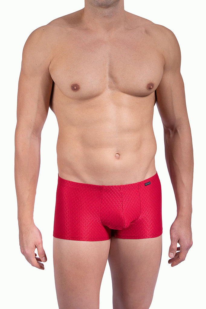 Olaf Benz Minipants RED2312 in Rot aus Microfaser mit ornamentaler Webstruktur