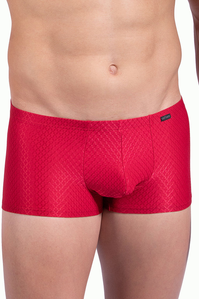 Olaf Benz Minipants RED2312 in Rot aus Microfaser mit ornamentaler Webstruktur