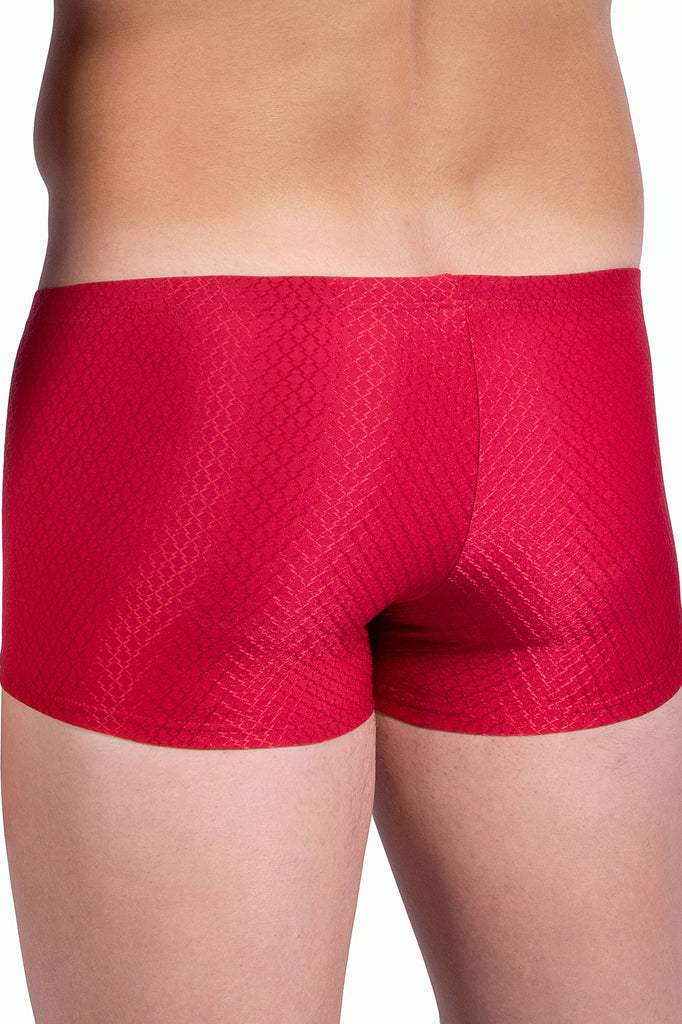Olaf Benz Minipants RED2312 in Rot aus Microfaser mit ornamentaler Webstruktur
