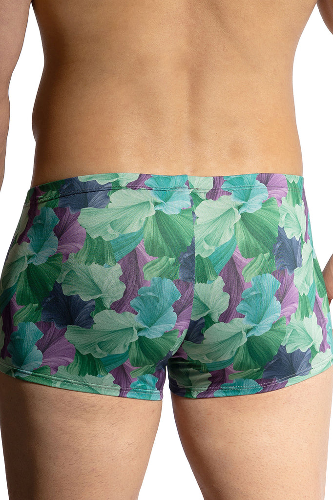 Olaf Benz Minipants RED2402 aus Microfaser mit grünem Floraldruck