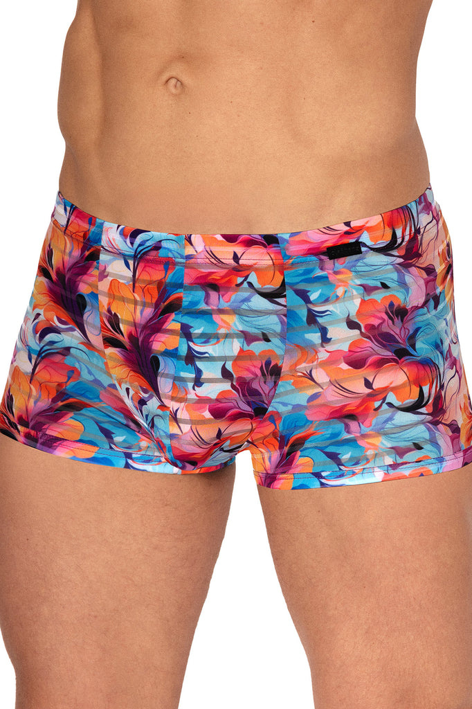 Olaf Benz Minipants RED2559 aus leichter Microfaser mit transparenten Streifen in Pink/Blau