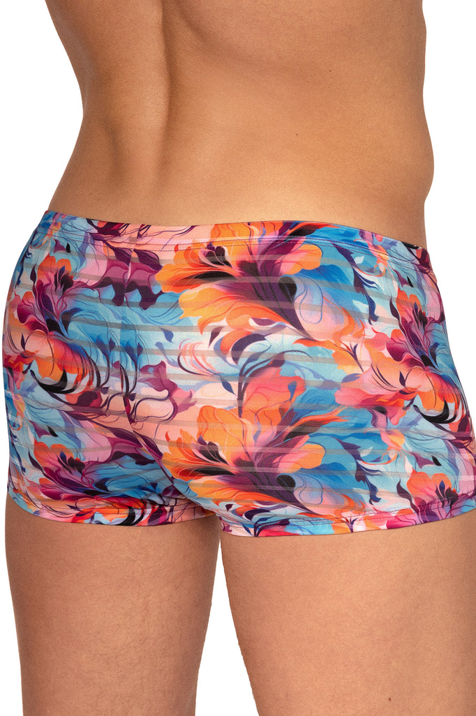 Olaf Benz Minipants RED2559 aus leichter Microfaser mit transparenten Streifen in Pink/Blau