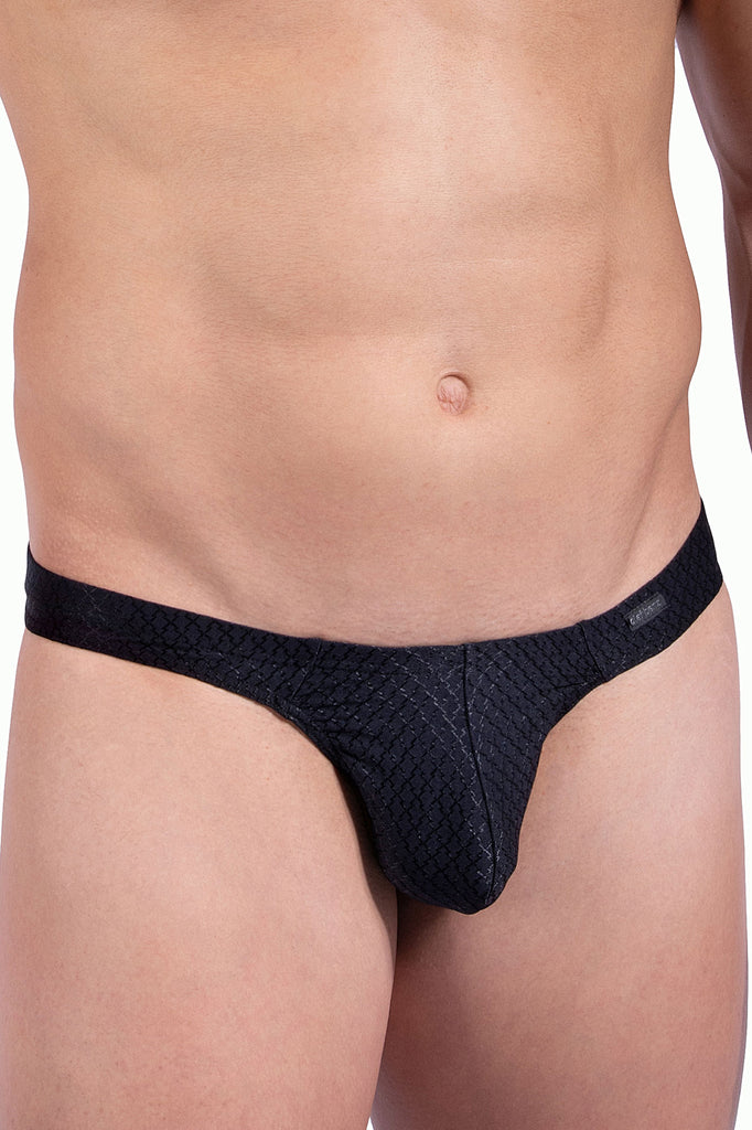 Olaf Benz Ministring RED2312 in Schwarz aus Microfaser mit ornamentaler Webstruktur