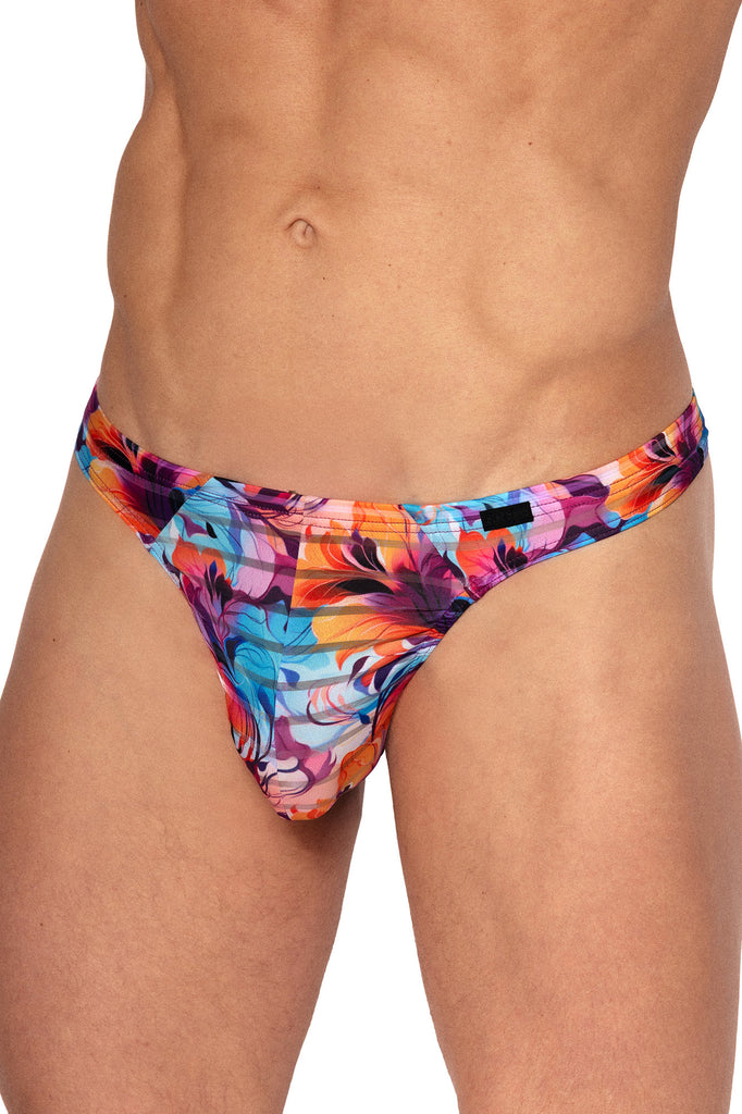 Olaf Benz Ministring RED2559 aus leichter Microfaser mit transparenten Streifen in Pink/Blau