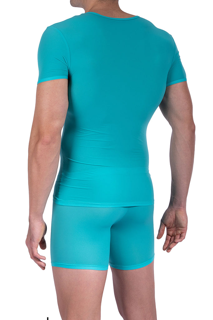 Olaf Benz V-Shirt RED0965 in Adriablau aus Microfaser