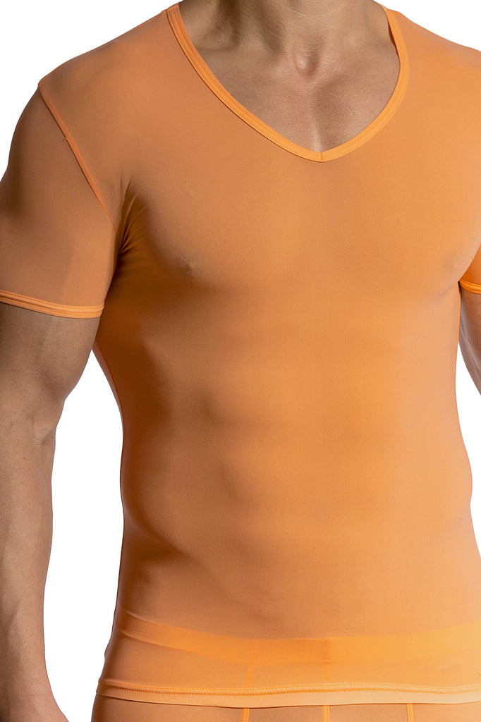 Olaf Benz V-Neck aus weicher Microfaser in Apricot