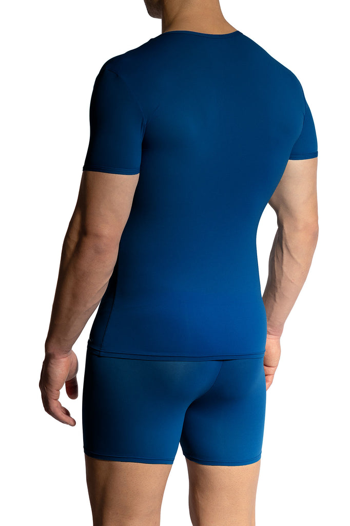 Olaf Benz V-Neck RED0965 aus weicher Microfaser in Pacific-Blau