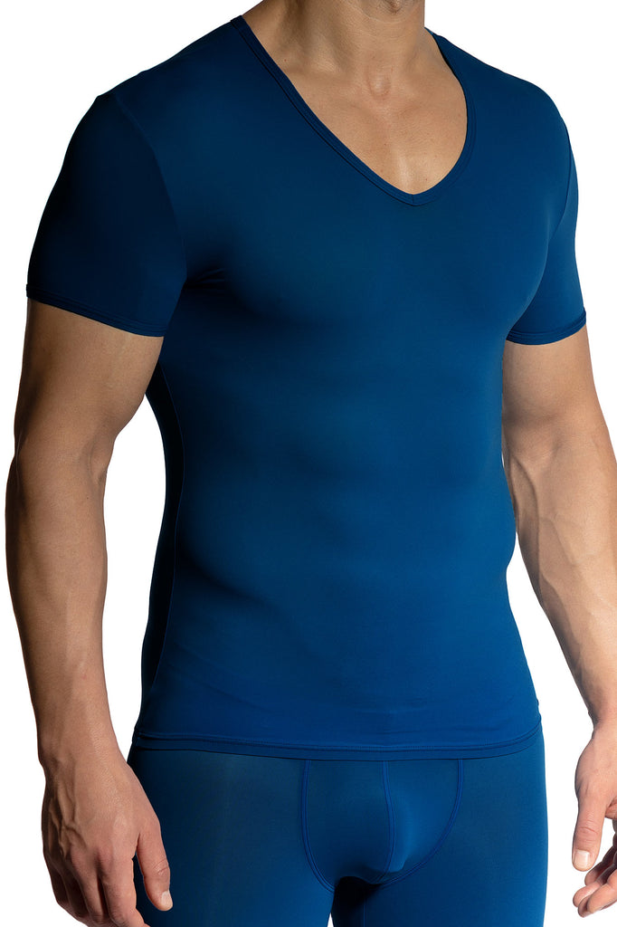 Olaf Benz V-Neck RED0965 aus weicher Microfaser in Pacific-Blau
