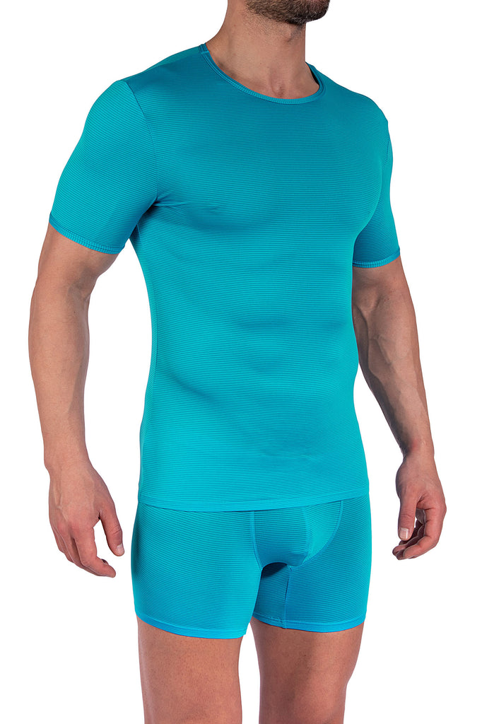Olaf Benz T-Shirt RED1201 aus Microfaser in Aquablau