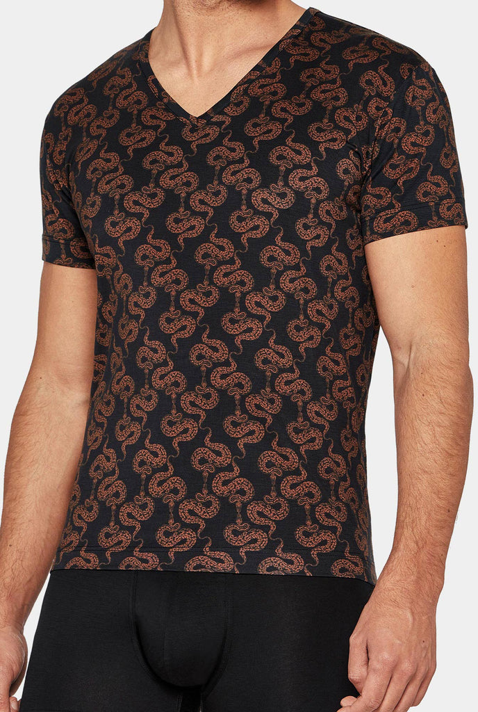 I AM Shirt J83 von Impetus in Schwarz/Brown aus Lyocell mit Baumwolle