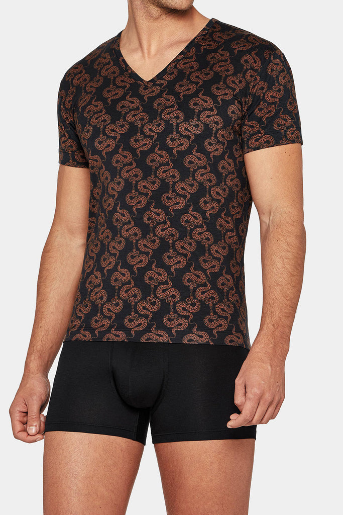 I AM Shirt J83 von Impetus in Schwarz/Brown aus Lyocell mit Baumwolle