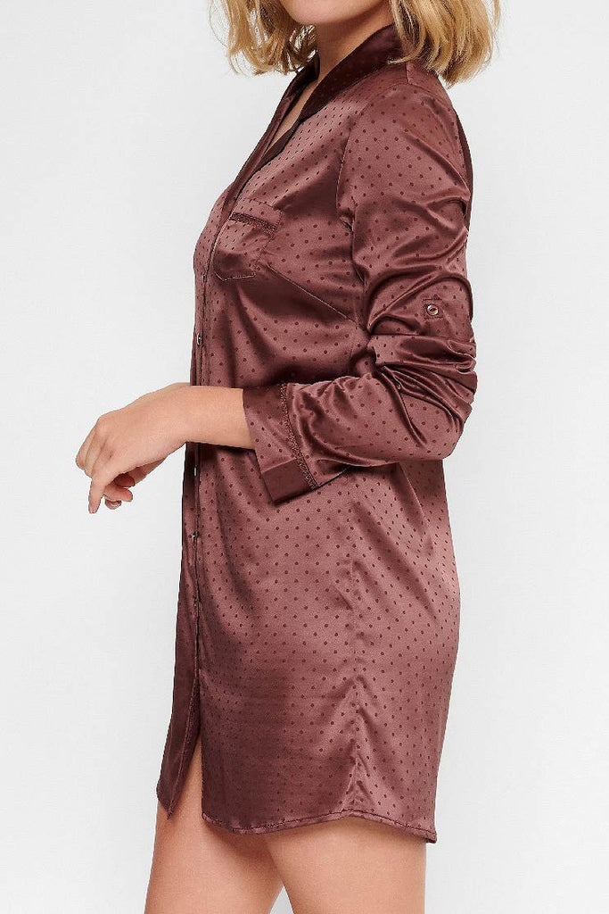 Lingadore Satin Pyjama Kleid - Rum Raisin