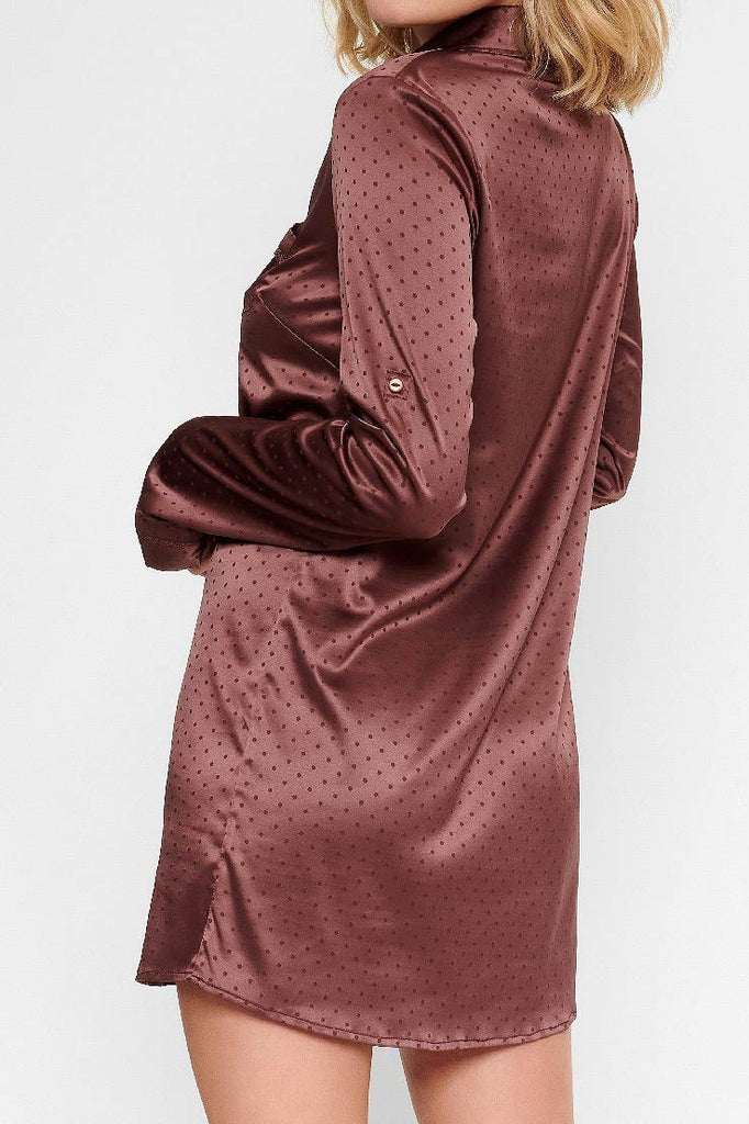 Lingadore Satin Pyjama Kleid - Rum Raisin