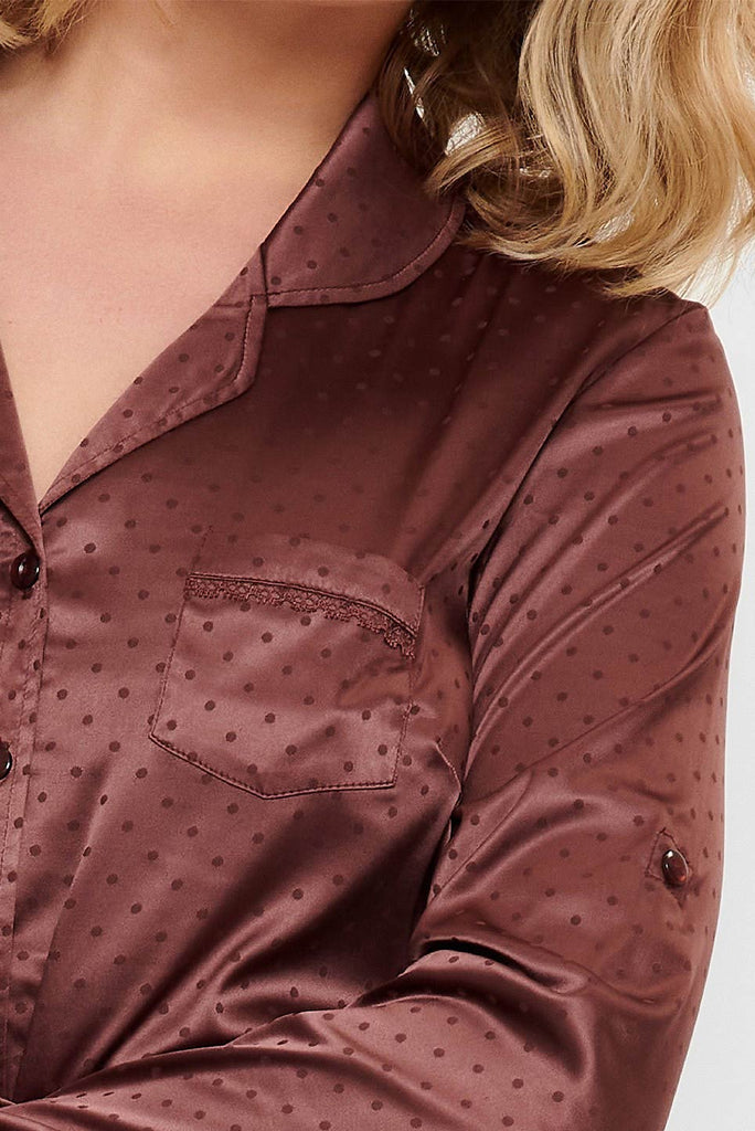 Lingadore Satin Pyjama Kleid - Rum Raisin