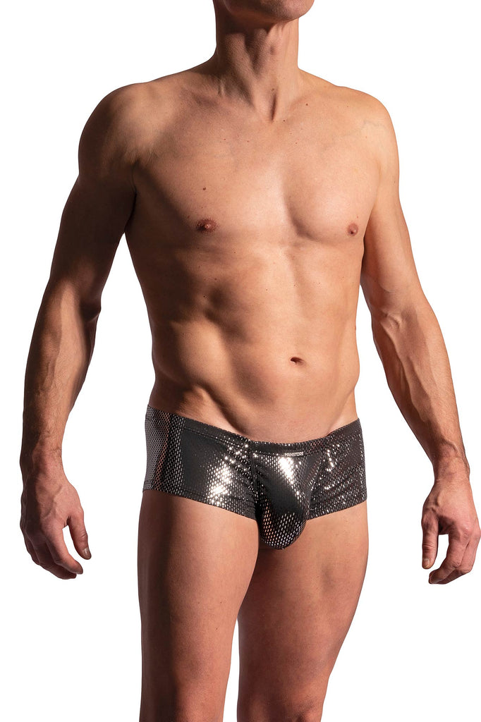 Manstore Hot Pants M2228 aus Microfaser in black/silver