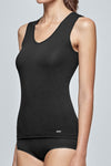 Impetus Damen Singlet Cotton-Modal in Schwarz