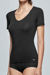 Impetus Damen Shirt Cotton Modal in Schwarz