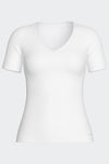 Impetus Damen Shirt Innovation mit kurzem Arm und V-Ausschnitt in Weiß