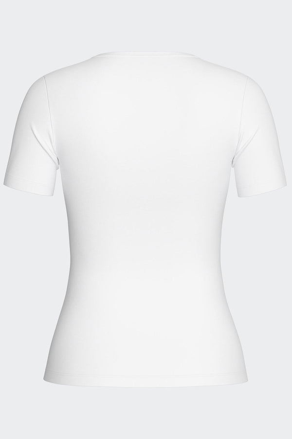 Impetus Damen Shirt Innovation mit kurzem Arm und V-Ausschnitt in Weiß