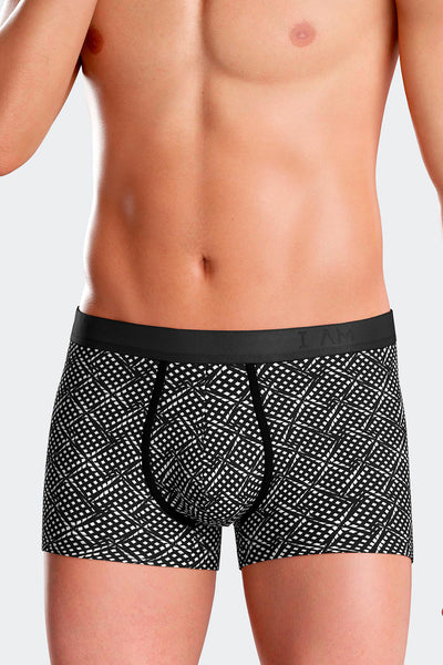 I AM Retro Hypnotic aus Lyocell in Schwarz mit weißem Viereckmuster von Impetus