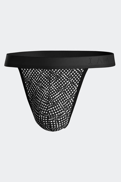 I AM String Hypnotic aus Lyocell in Schwarz mit weißem Viereckmuster von Impetus