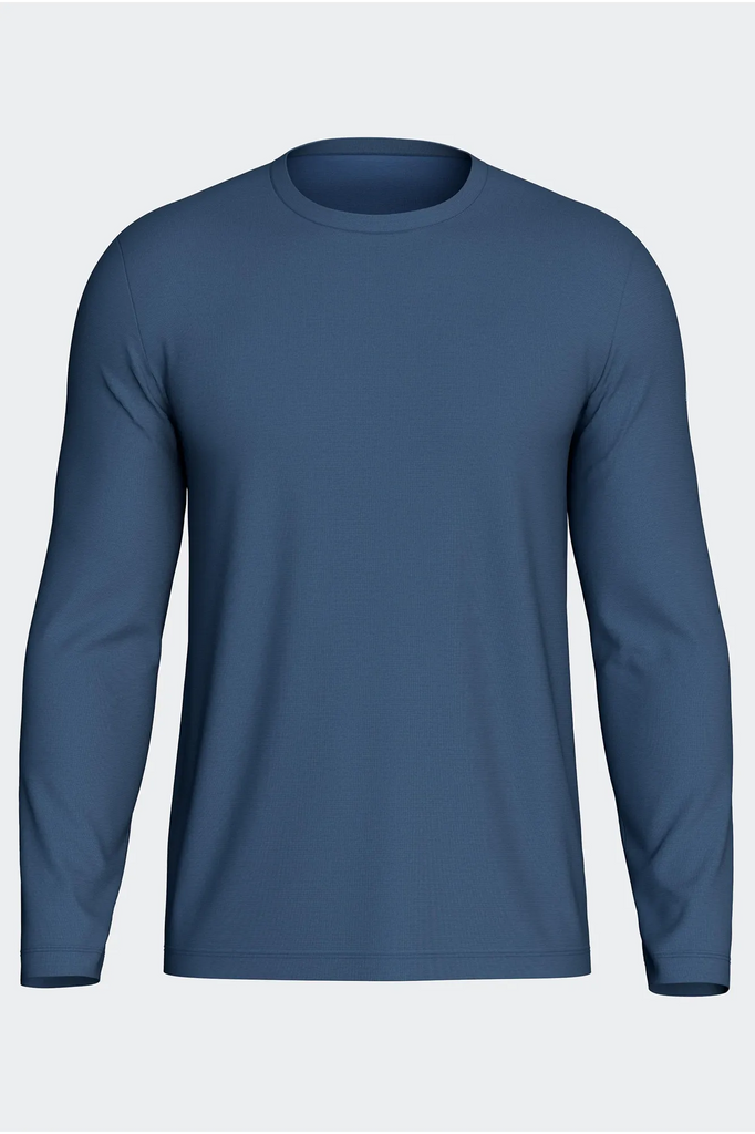 Langarm Shirt Asuka mit Rundhalsausschnitt aus Baumwolle/Lyocell in Blau