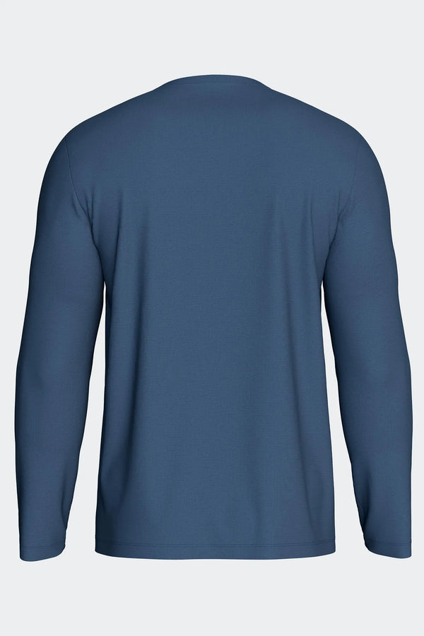 Langarm Shirt Asuka mit Rundhalsausschnitt aus Baumwolle/Lyocell in Blau