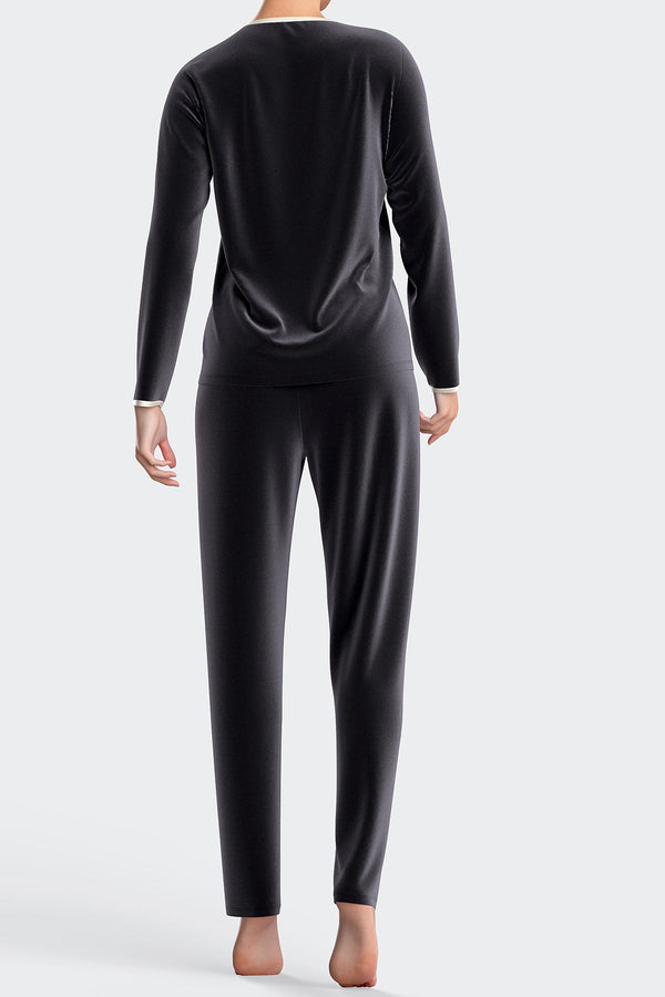 Impetus Pyjama Nimbus aus Modal und Baumwolle mit Thermoeffekt in Schwarz