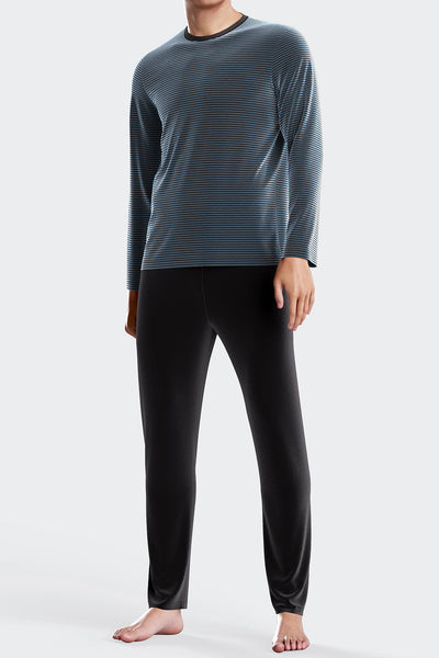 Impetus Pyjama Stride aus Baumwoll-Mischgewebe in blau/schwarz