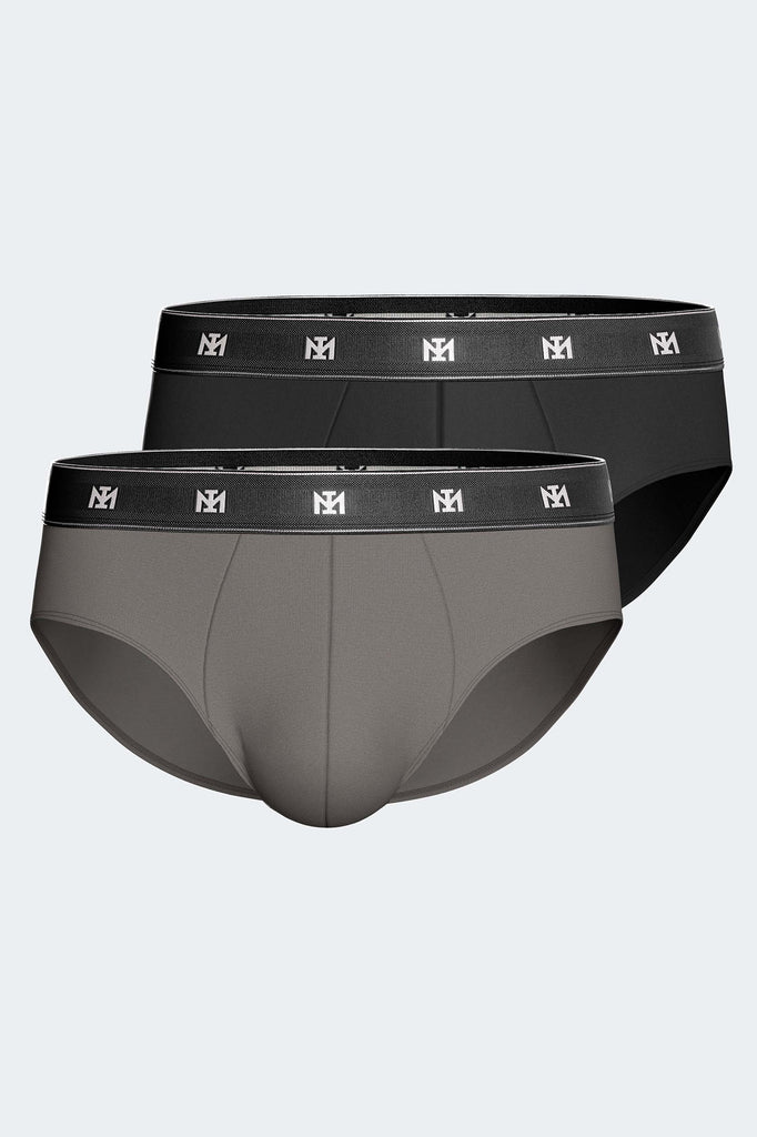 Impetus Slip Gridline aus Lyocell mit Elasthan in Mittelgrau und Schwarz