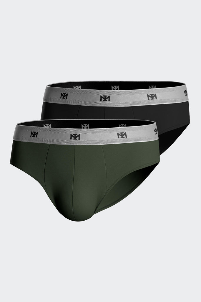 Impetus Slip Pacific aus hautfreundlichem Lyocell mit Elasthan im Doppelpack in Grün und Schwarz