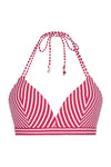 Lingadore Bikini BH Summer Stripes mit rot-weißen Streifen aus Stretch-Polyamid