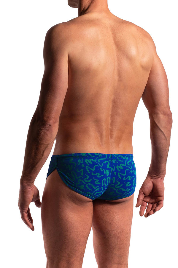 Manstore Beach Club Hot Pants Swim Trunk Blue Print 2-12168-9164