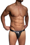 Manstore Bungee Pouch M2485 aus glitzender Microfaser in Schwarz