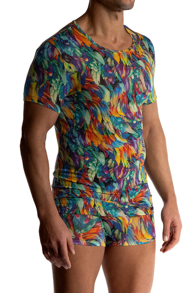 Manstore Casual Tee M2508 aus Jersey mit Federdesign